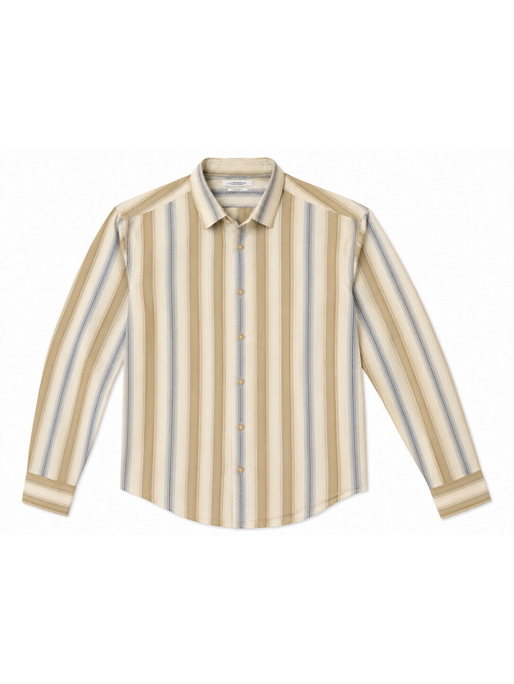 Tommy Bahama Men's Tan Blue Striped 100% Silk Long Sleeve Button Down Shirt XL